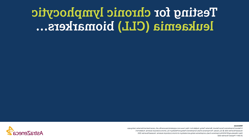 这是一个带有科学图标的动态GIF，展示了如何将生物标志物检测用于慢性淋巴细胞白血病(CLL).